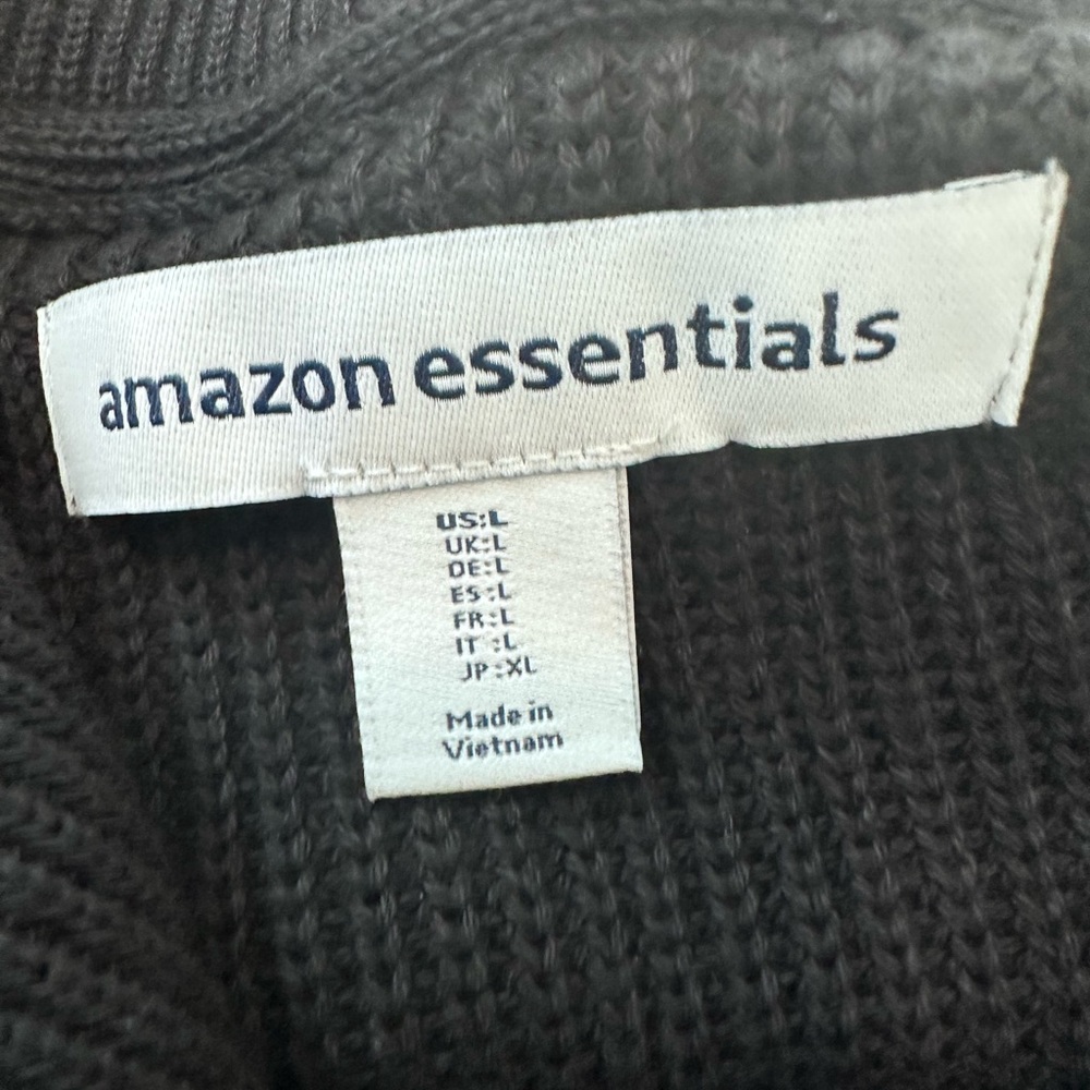Amazon Essentials Mens Quarter-Zip Rib-Knit Relaxed-Fit Sweater Size Large - Picture 5 of 8